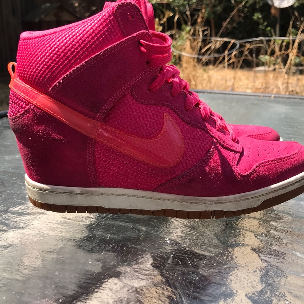 Nike Women’s Sky Hi Dunk Force Pink Wedge Sneakers